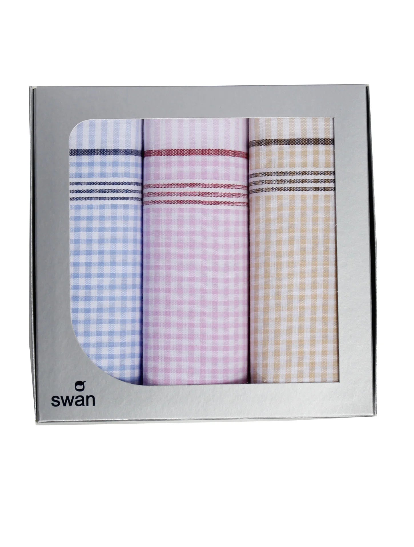 Swan Swan 3-pak Dames zakdoeken Vintage Ruit