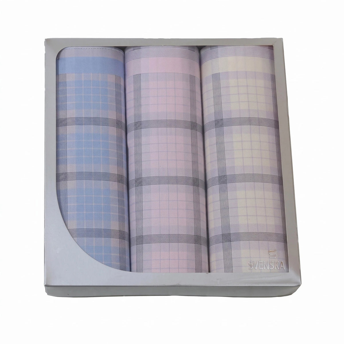Swan Swan 3 Stuks - Dames zakdoeken Check