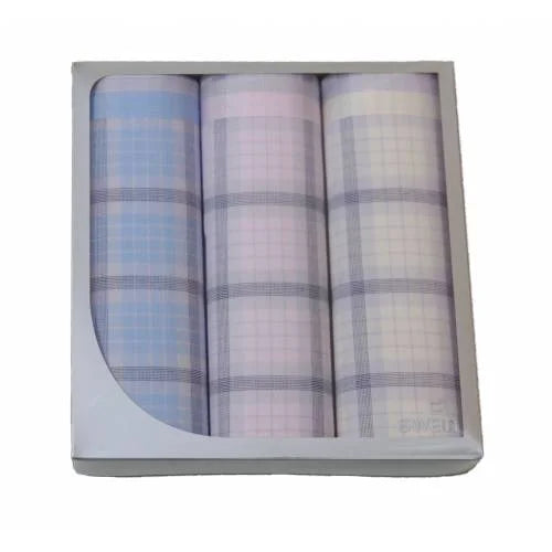 Swan Swan 3 Stuks - Dames zakdoeken Check