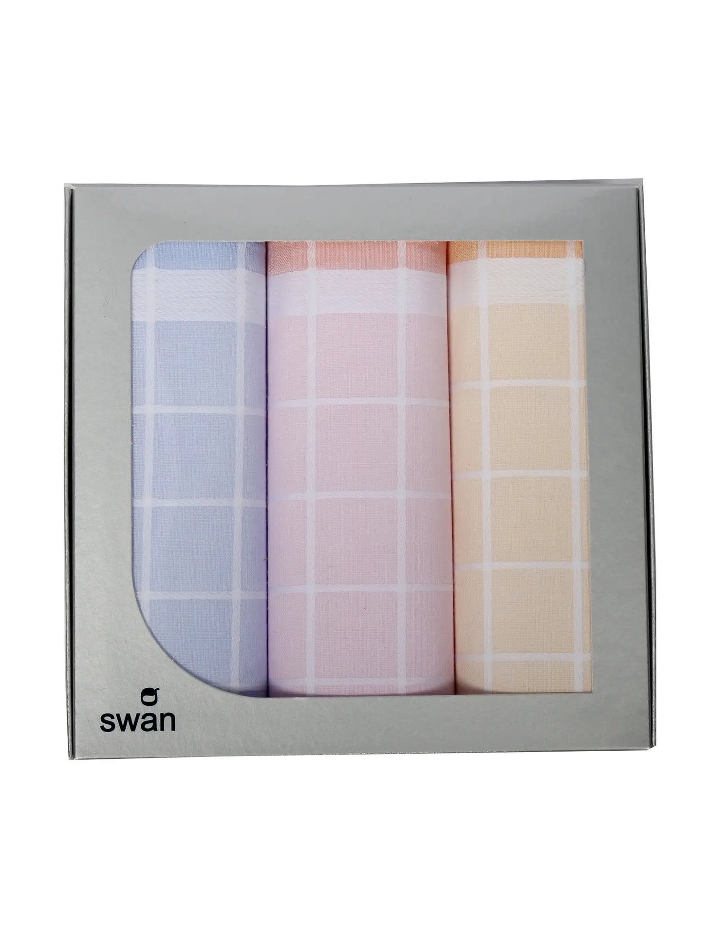 Swan Swan 3 stuks Dames zakdoeken Ruit