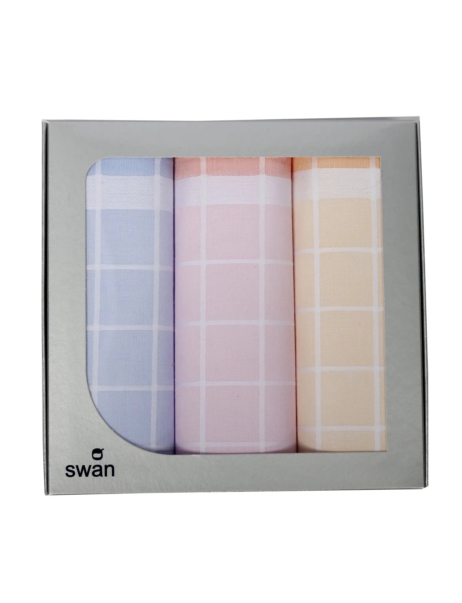 Swan Swan 3 stuks Dames zakdoeken Ruit
