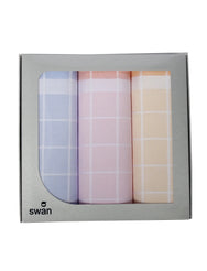 Swan Swan 3 stuks Dames zakdoeken Ruit