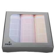Swan Swan 3 stuks Dames zakdoeken Ruit