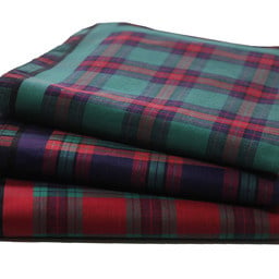 Swan Swan Heren zakdoeken Ruit rood 12 stuks