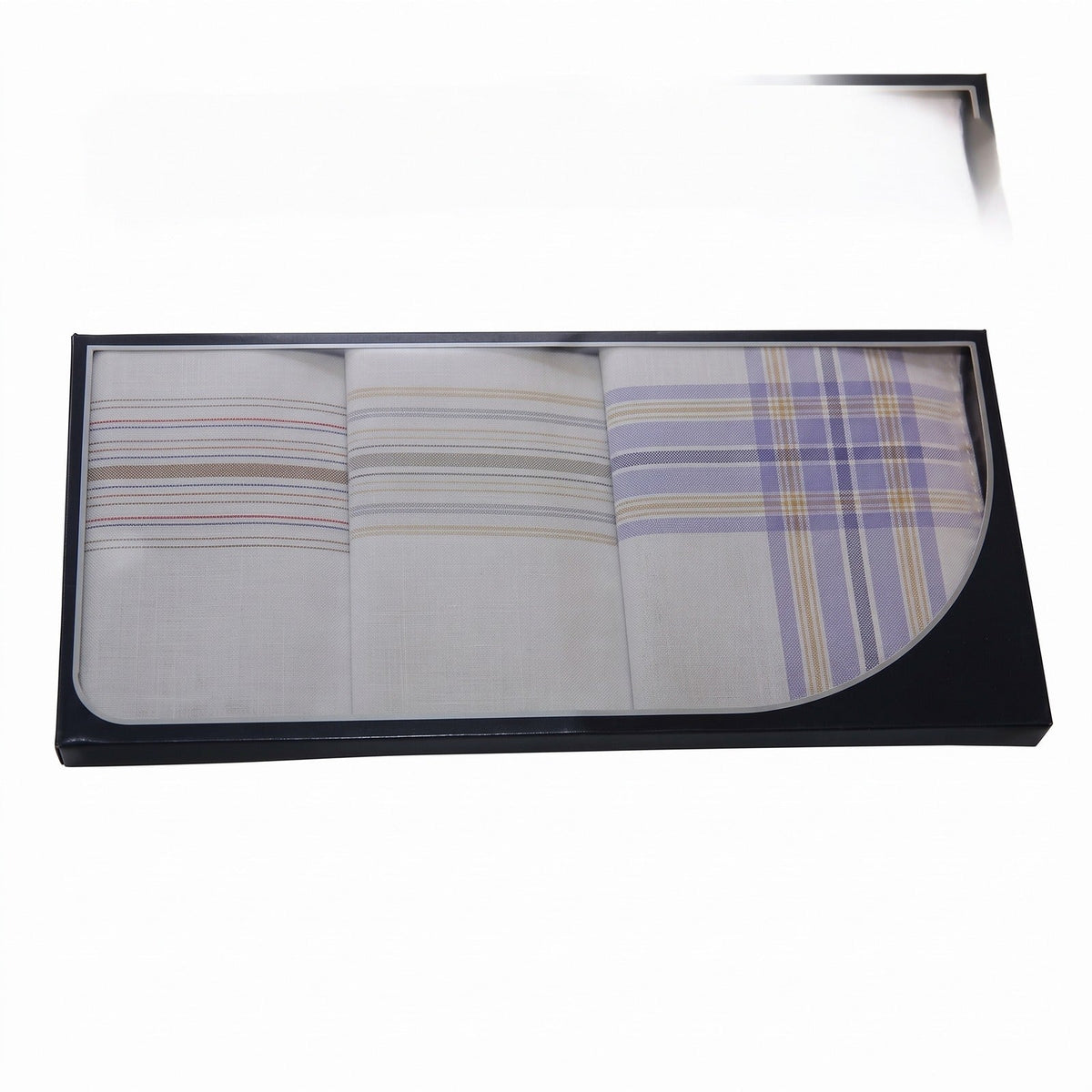 Swan Swan Heren zakdoeken, White Blue, 3 stuks