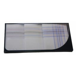 Swan Swan Heren zakdoeken, White Blue, 3 stuks