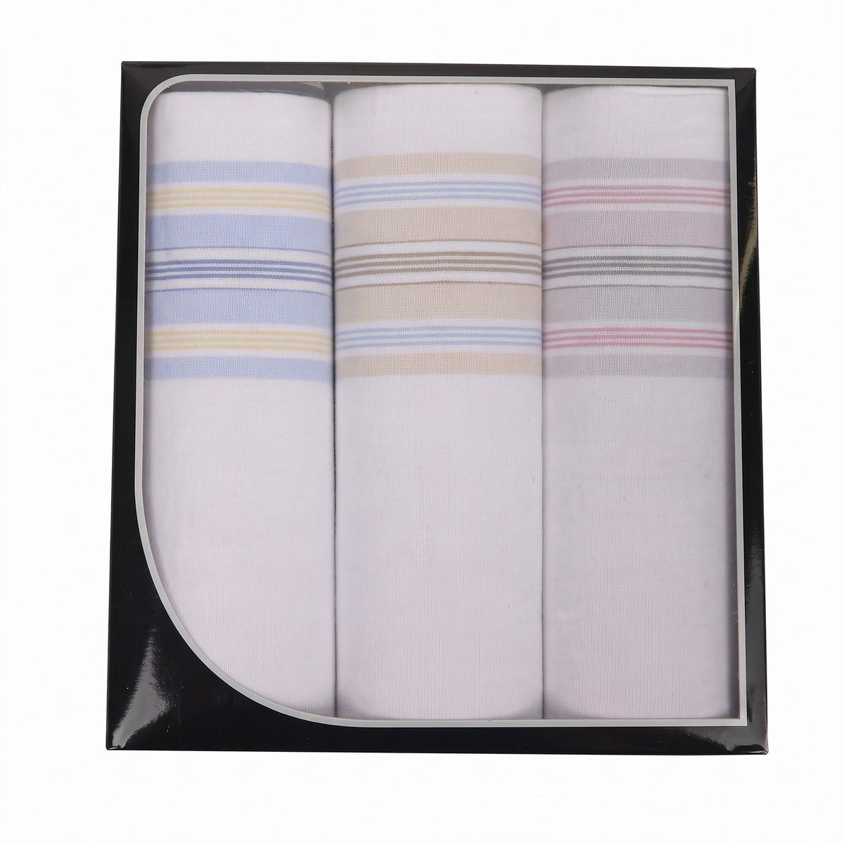 Swan Swan Heren zakdoeken, White Blue, 3 stuks