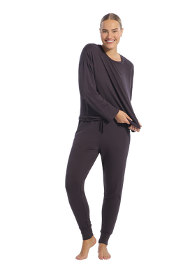 Ten Cate dames pyjama lange mouw ronde hals - Effen