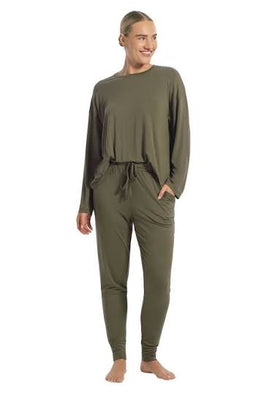 Ten Cate dames pyjama lange mouw ronde hals - Effen