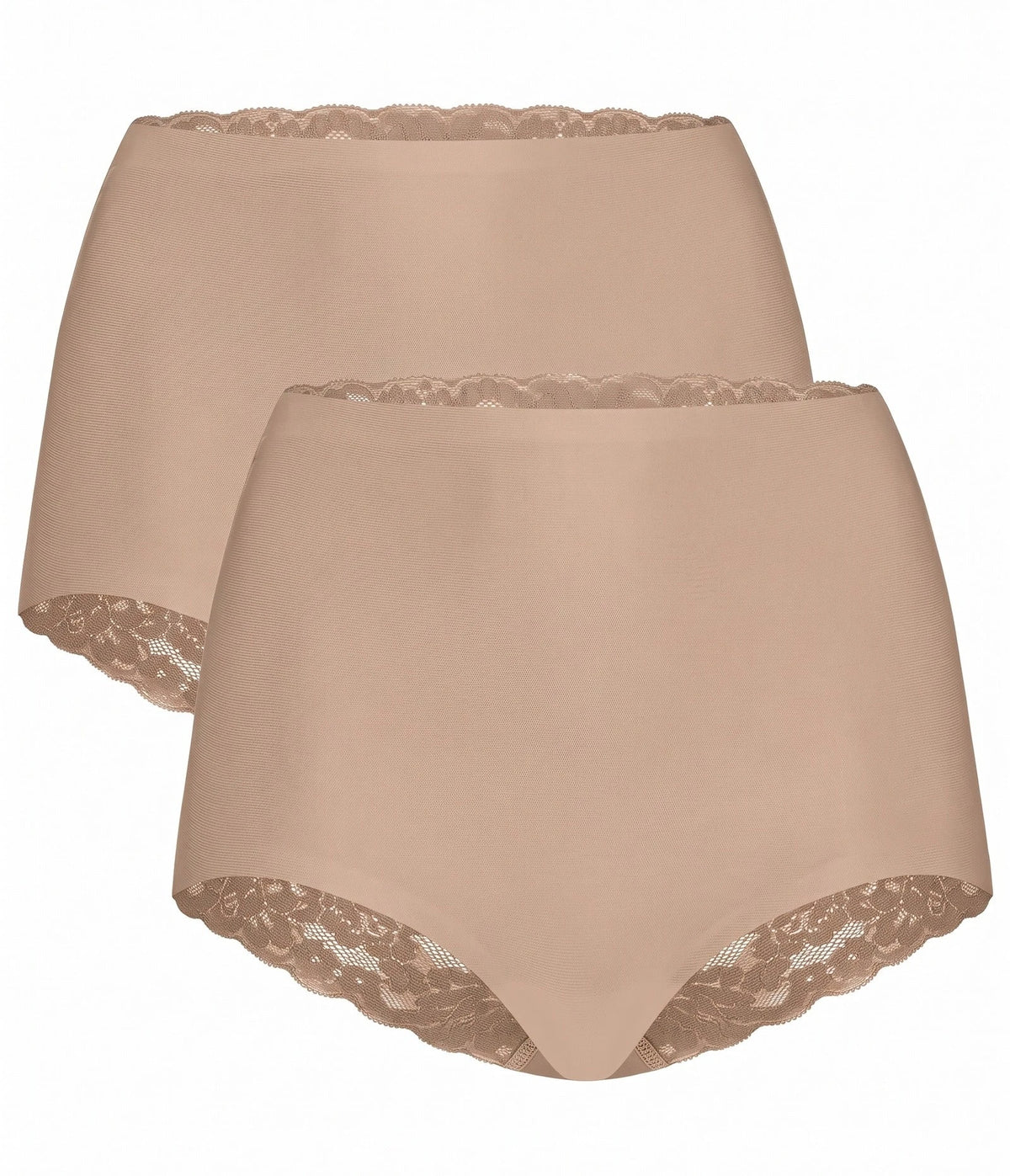 Huidskleur | voor | Vooraanzicht, huidskleur – Ten Cate 2-pack secrets kanten high waist slip
