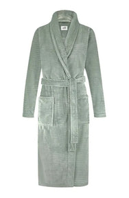 Ten cate Ten Cate dames badjas Fleece - Minty Green Stipe