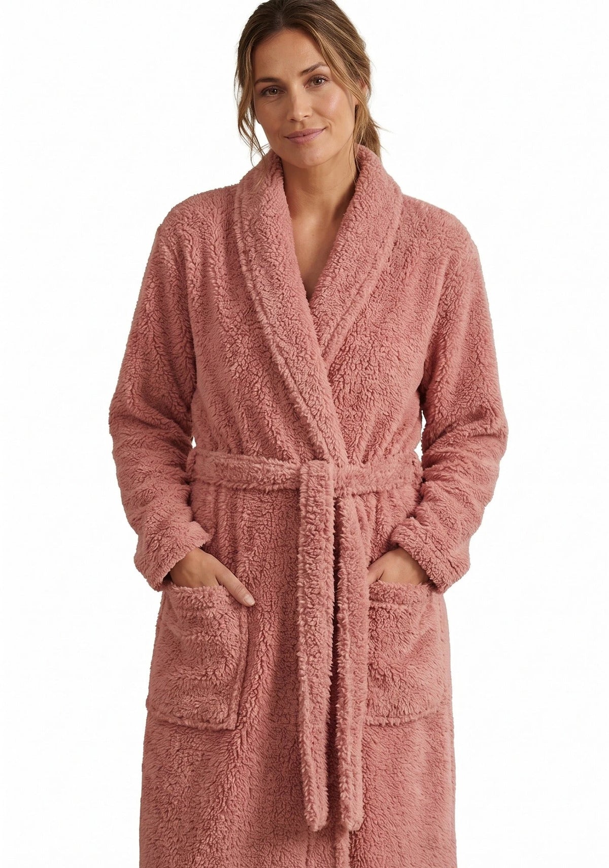 Ten cate Ten Cate dames badjas Fleece - Pink Teddy