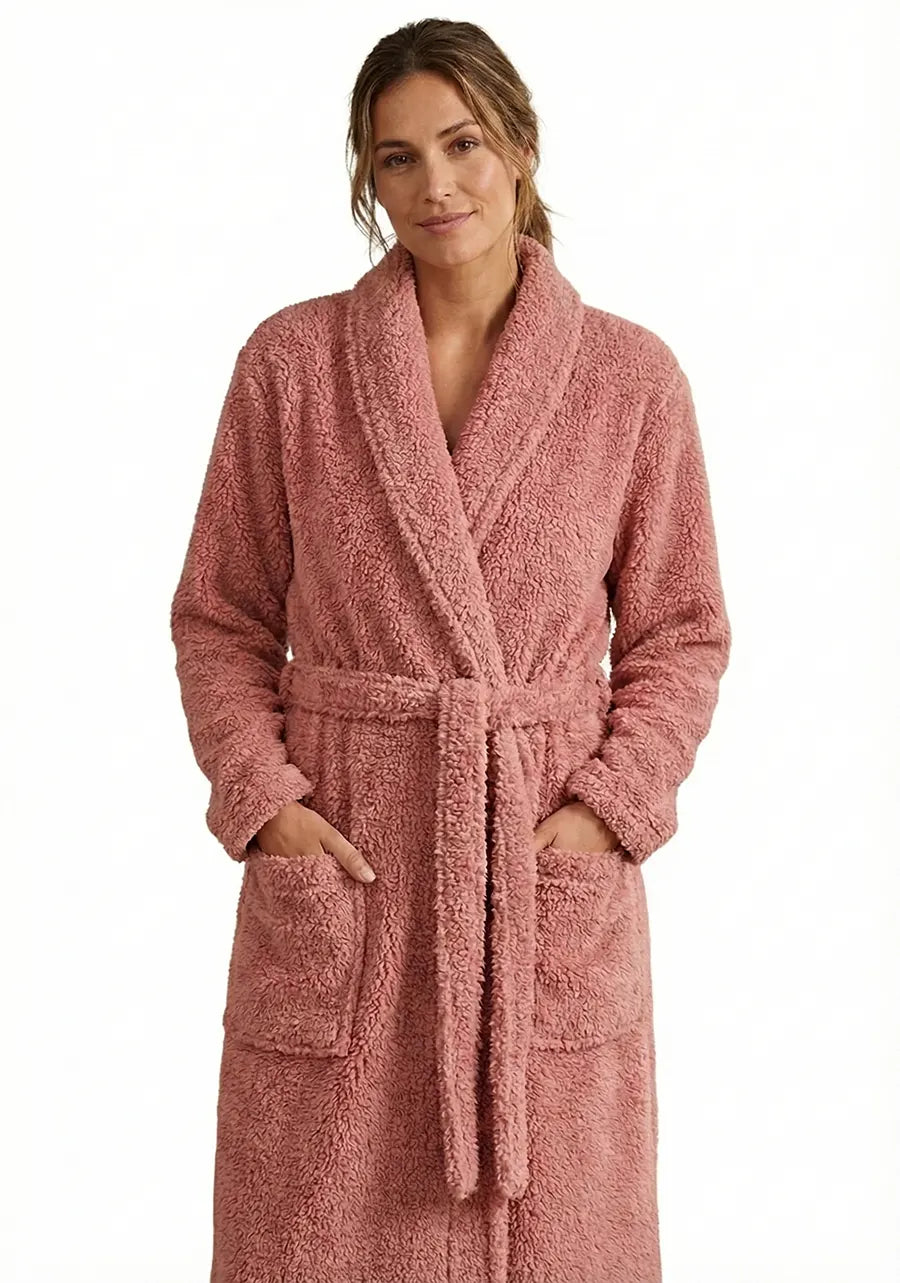 Ten cate Ten Cate dames badjas Fleece - Pink Teddy