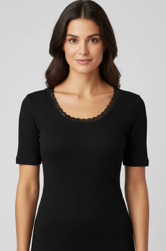Ten cate Ten Cate dames thermo shirt korte mouw - Kant