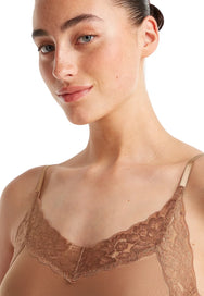 Ten cate Ten Cate Secrets kanten dames hemd Spaghetti - Hazelnoot