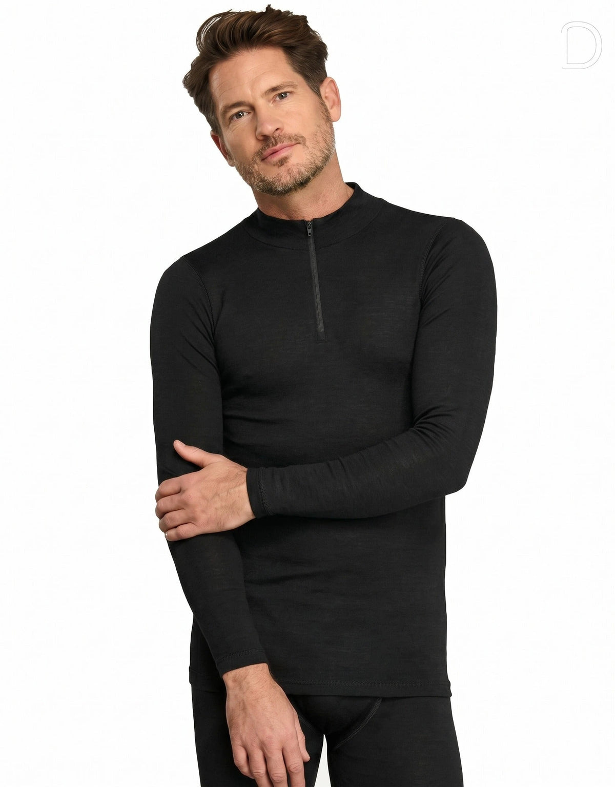 Ten cate Ten Cate Thermo heren shirt lange mouw - Col met rits