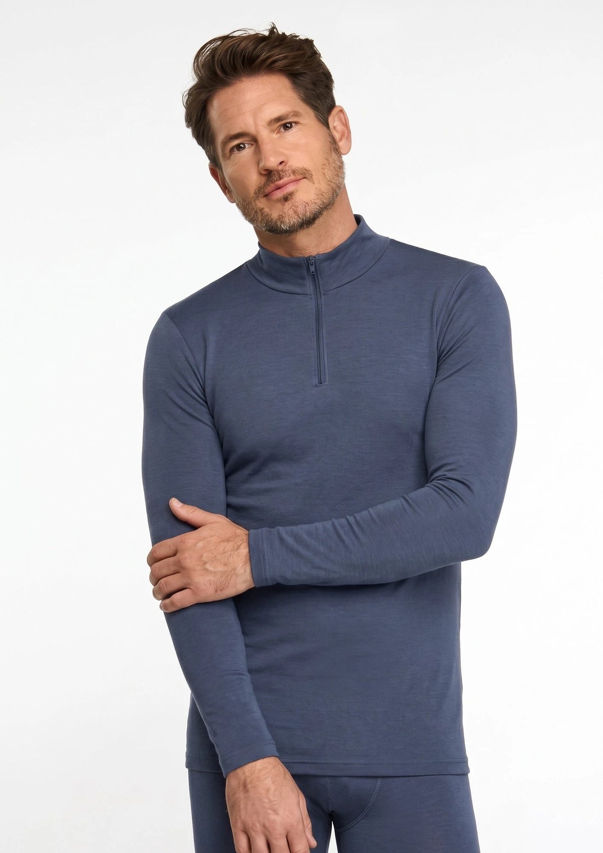 Ten cate Ten Cate Thermo heren shirt lange mouw - Col met rits