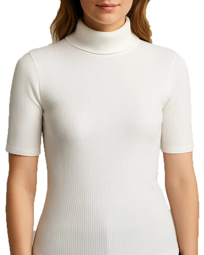 Ten cate Ten Cate Thermo Rib dames shirt hoge hals - korte mouw