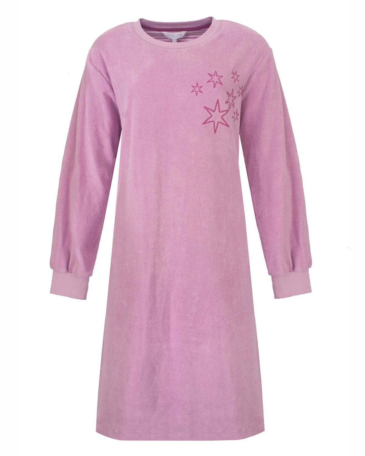 Tenderness badstof dames nachthemd lange mouw - Mauve Mist
