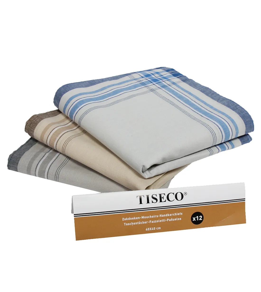 Tiseco Tiseco 12 stuks heren zakdoeken - Blue Summer