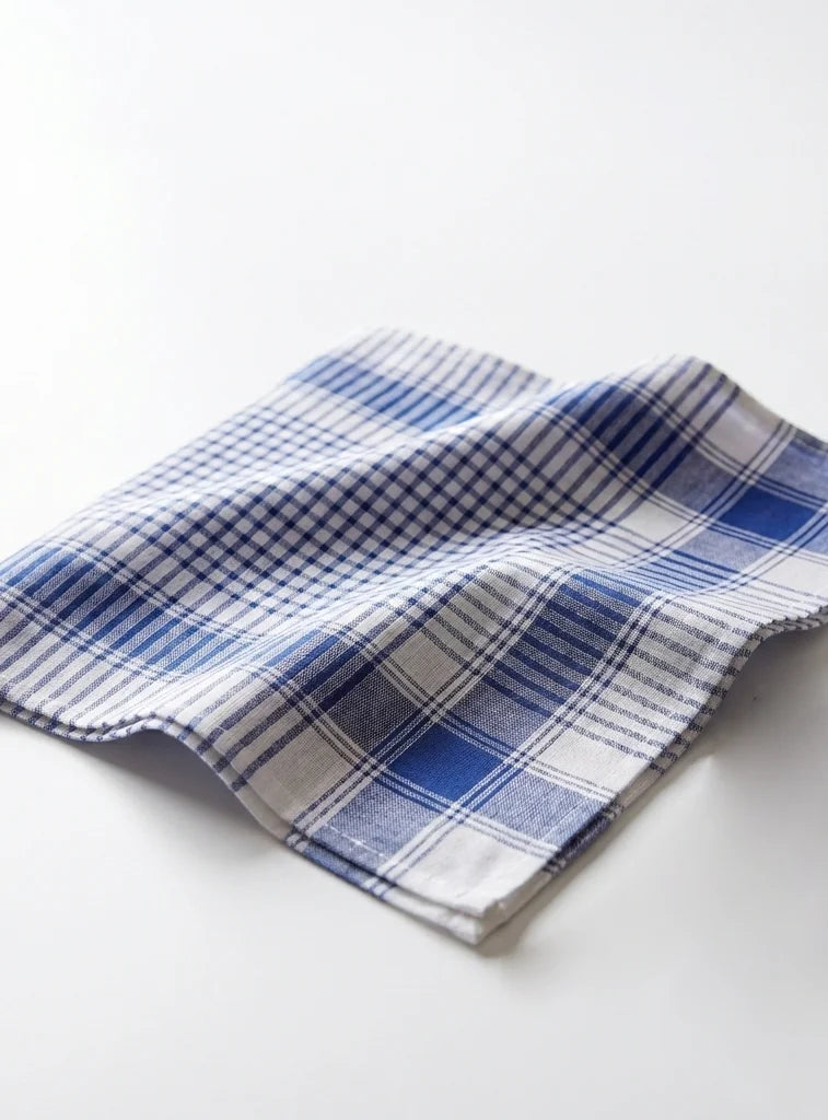 Tiseco Tiseco 12 stuks Heren zakdoeken Vichy Blauw