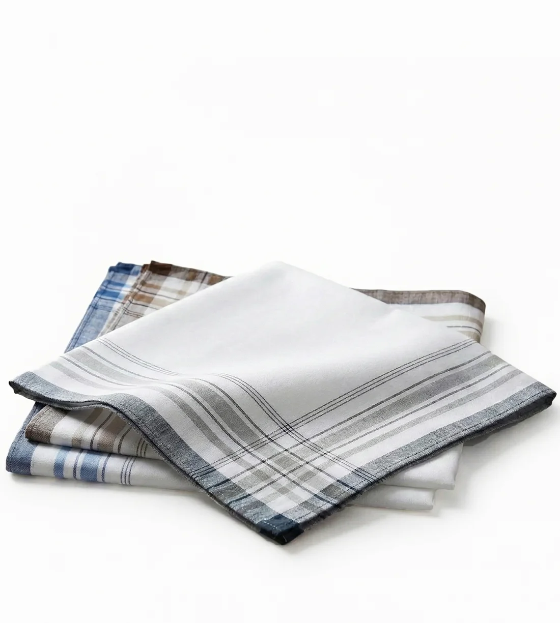 Tiseco Tiseco12 stuks heren zakdoeken - White Summer 40x40 cm