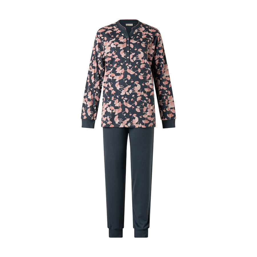 Tommy Hilfiger Lunatex dikke tricot dames pyjama - Lange mouwen - leaves