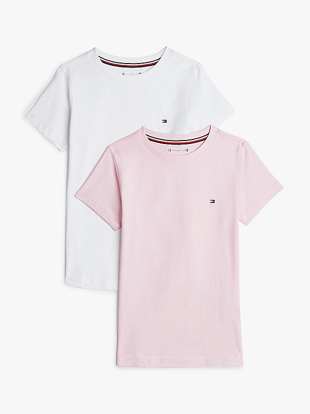 Tommy Hilfiger Tommy Hilfiger 2-pak meisjes T-shirt met ronde hals