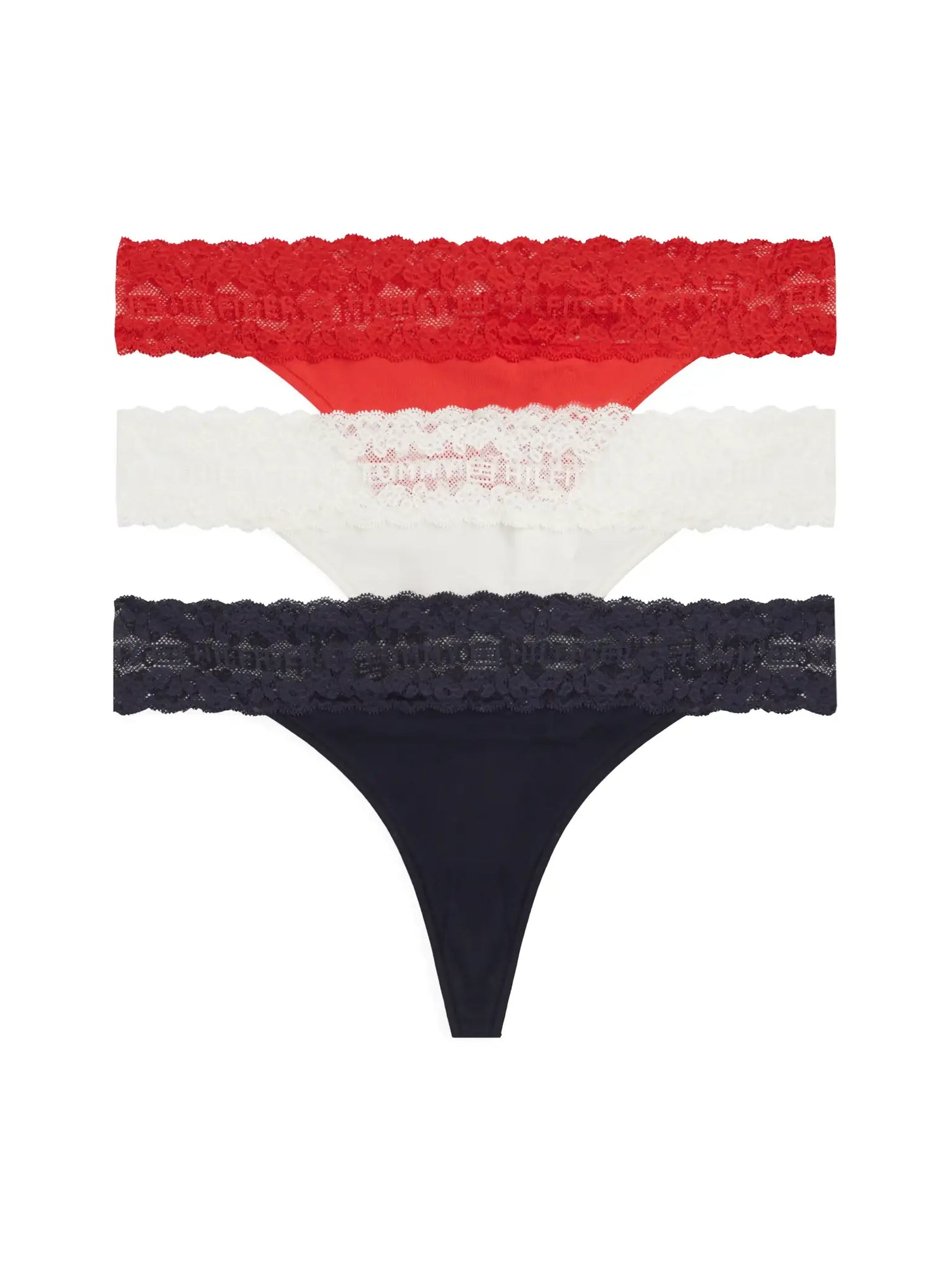 Tommy Hilfiger Tommy Hilfiger 3-Pack Dames Strings - Thong - Kant