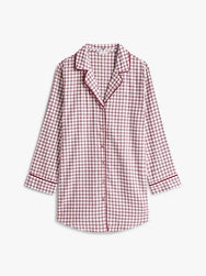 Tommy Hilfiger Tommy Hilfiger Dames flanellen nachthemd lange mouw - Ruit Rood