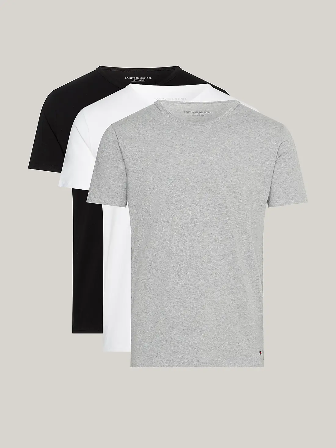 Tommy Hilfiger Tommy Hilfiger Stretch T-Shirt 3-pak - Elastisch katoen
