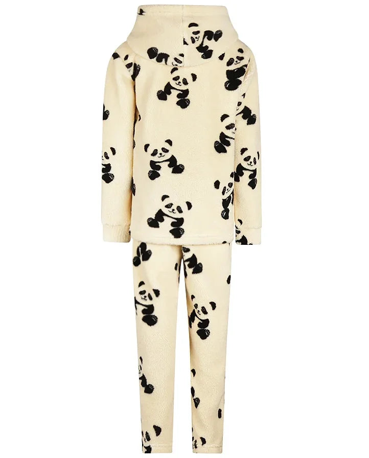 van Gennip Charlie Choe fleece huispak meisjes - pyjama - Panda - Off white