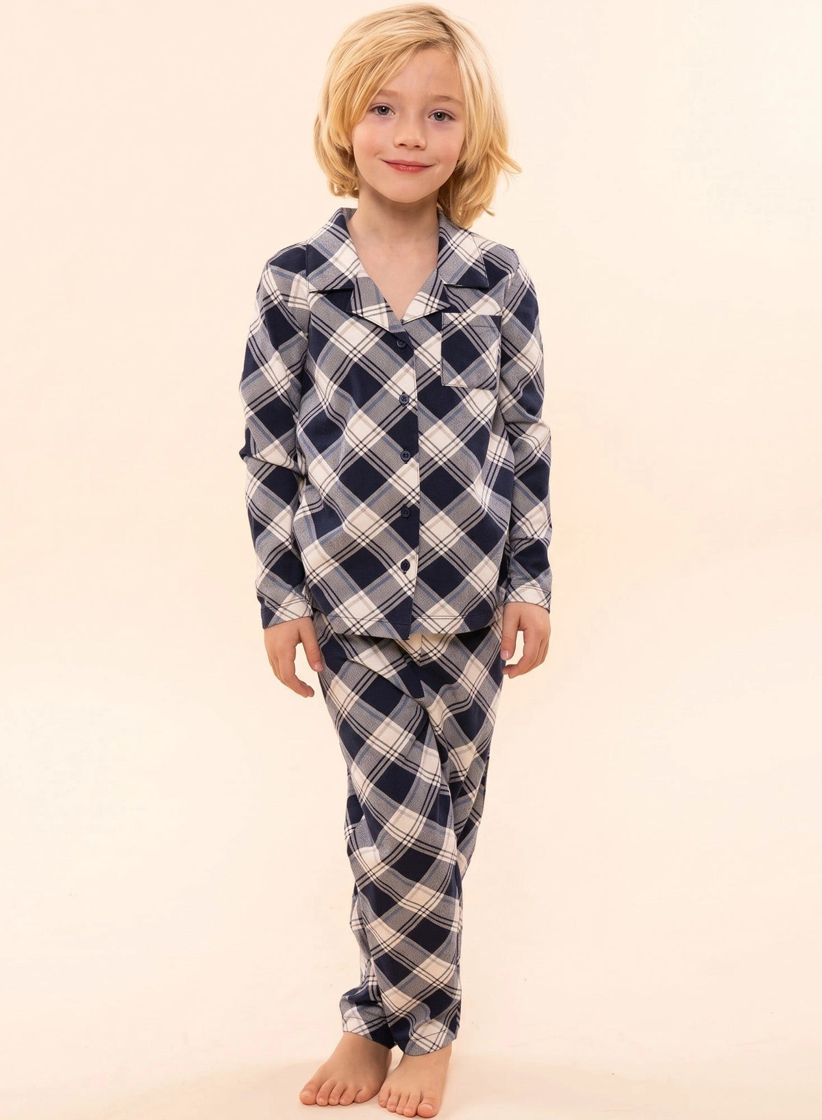 van Gennip Charlie Choe katoenen jongens pyjama - Ruit