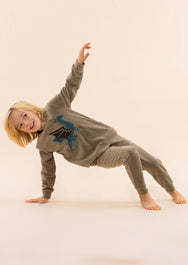 van Gennip Charlie Choe velours jongens pyjama - Draak