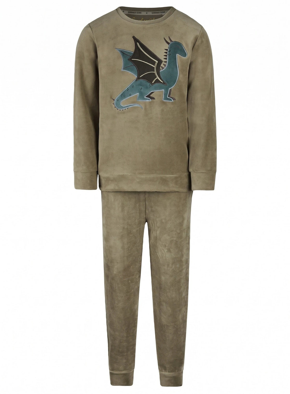 van Gennip Charlie Choe velours jongens pyjama - Draak
