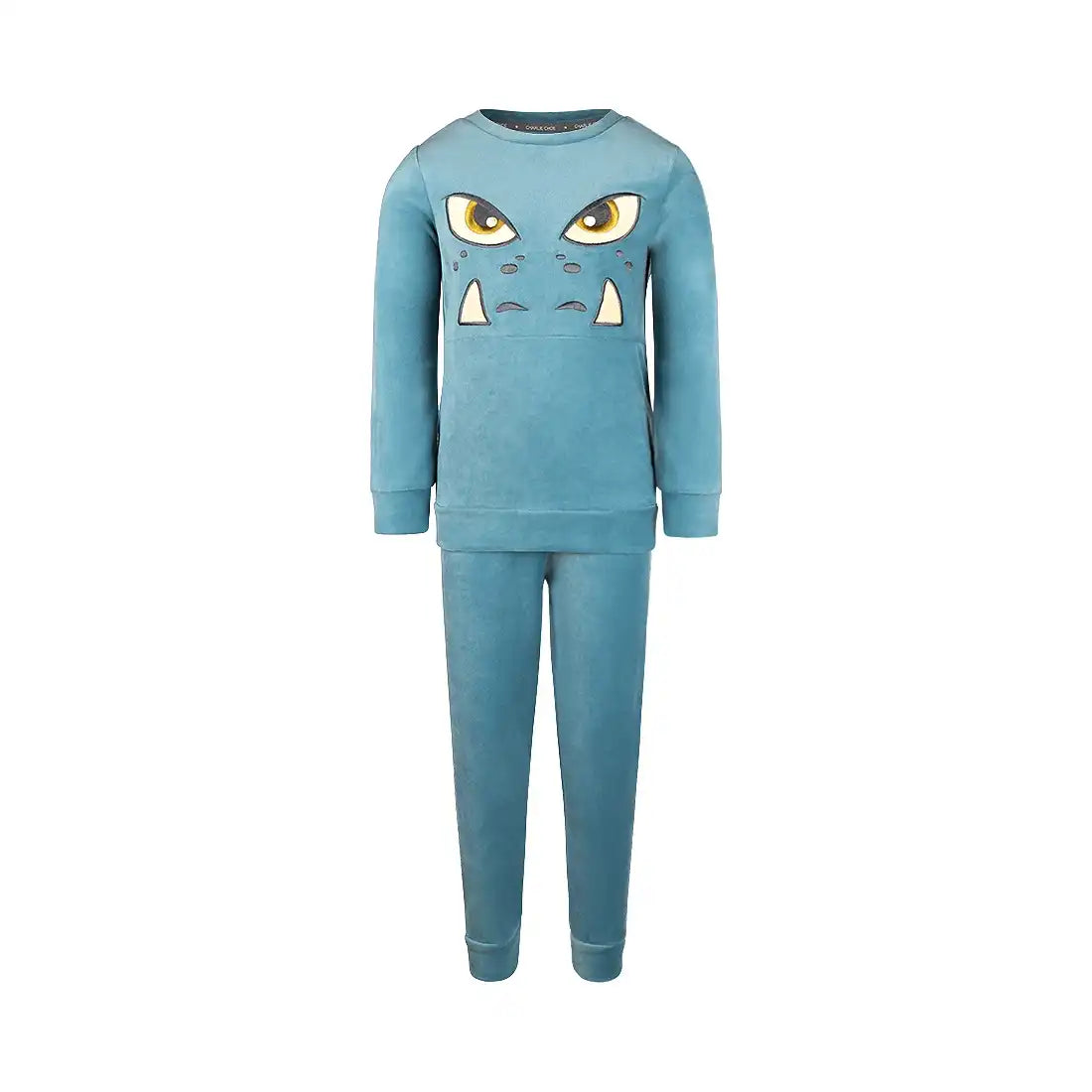 van Gennip Charlie Choe velours jongens pyjama - Monster