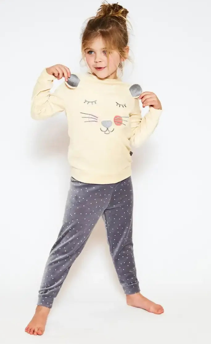 van Gennip Charlie Choe velours meisjes pyjama - Cute Mouse