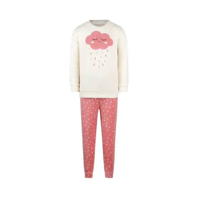 van Gennip Charlie Choe velours meisjes pyjama - off white