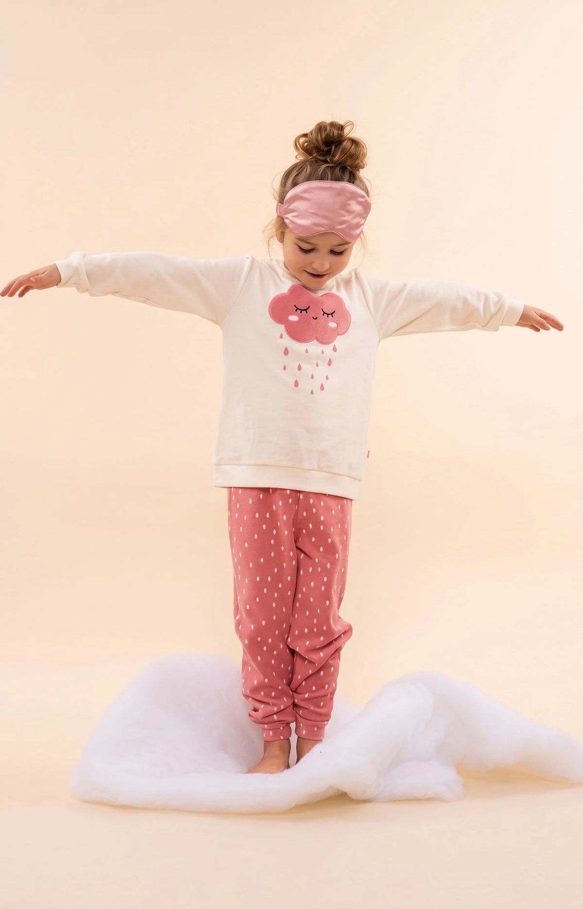 van Gennip Charlie Choe velours meisjes pyjama - off white