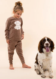 van Gennip Charlie Choe velours meisjes pyjama - Puppy