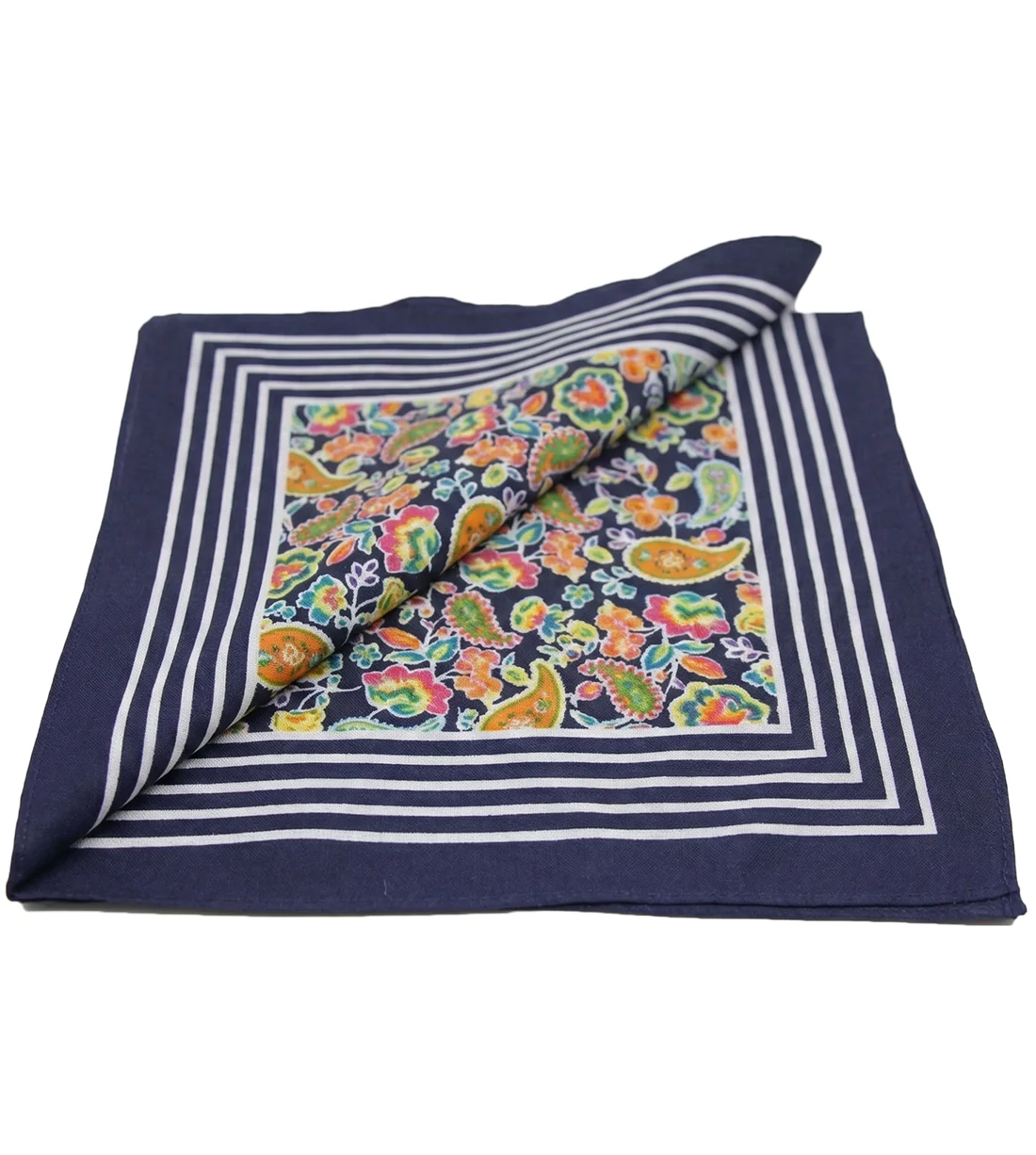 Vangelderen Boeren zakdoek Paisley donkerblauw 55 x 55 cm