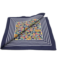 Vangelderen Boeren zakdoek Paisley donkerblauw 55 x 55 cm