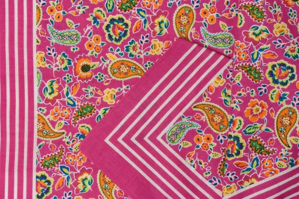 Vangelderen Boeren zakdoek Paisley Roze 55 x 55 cm