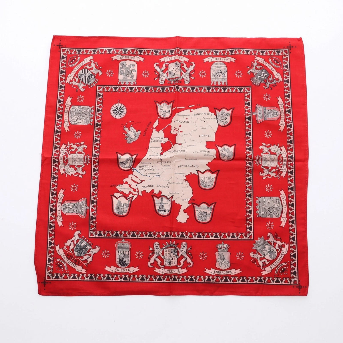 Vangelderen Boeren zakdoek rood Nederland 55 x 55 cm