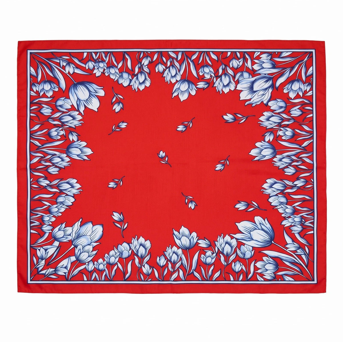 Vangelderen Boeren zakdoek rood Tulpen 55 x 55 cm