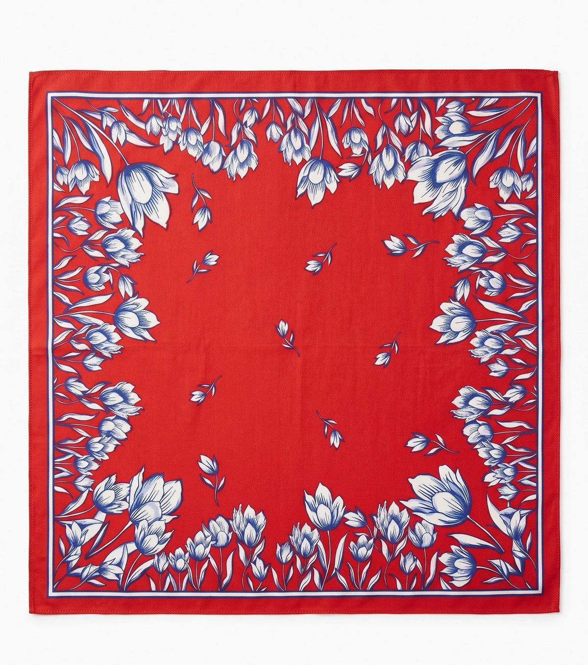 Vangelderen Boeren zakdoek rood Tulpen 55 x 55 cm