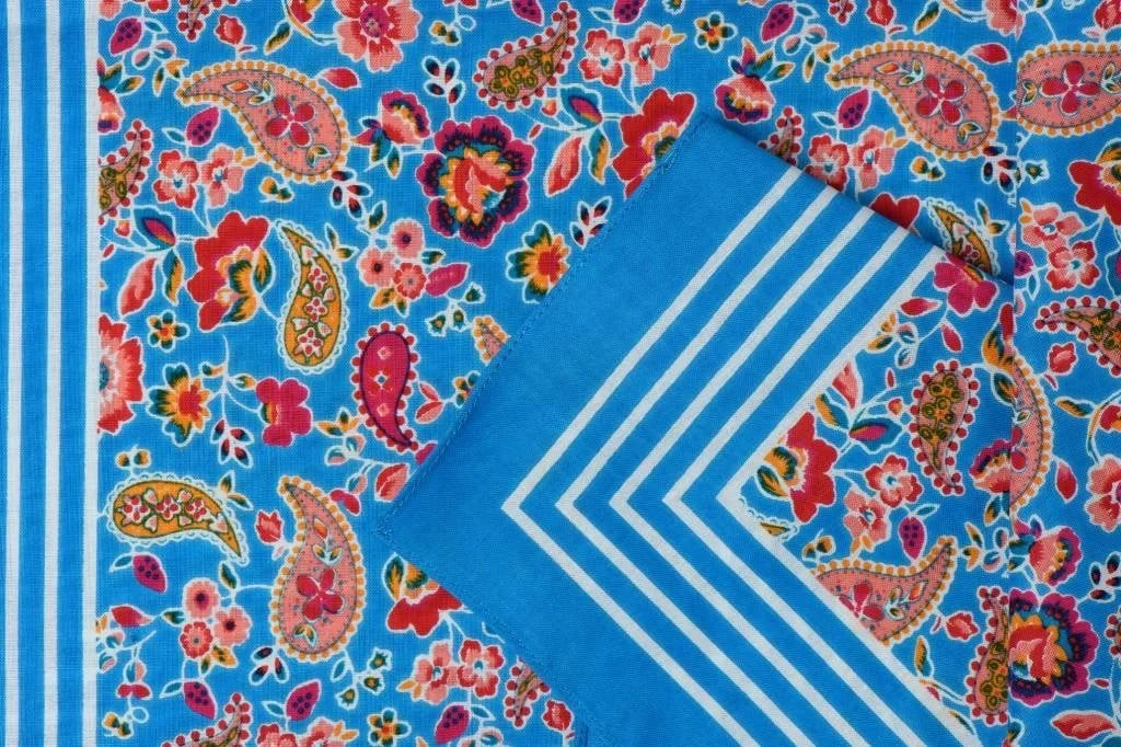 Vangelderen Boerenzakdoek Paisley blauw 55 x 55 cm
