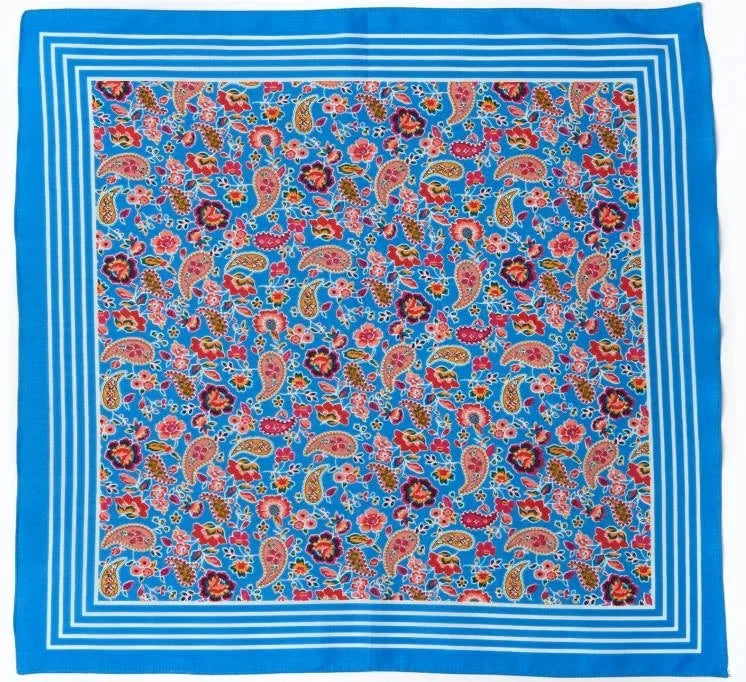 Vangelderen Boerenzakdoek Paisley blauw 55 x 55 cm