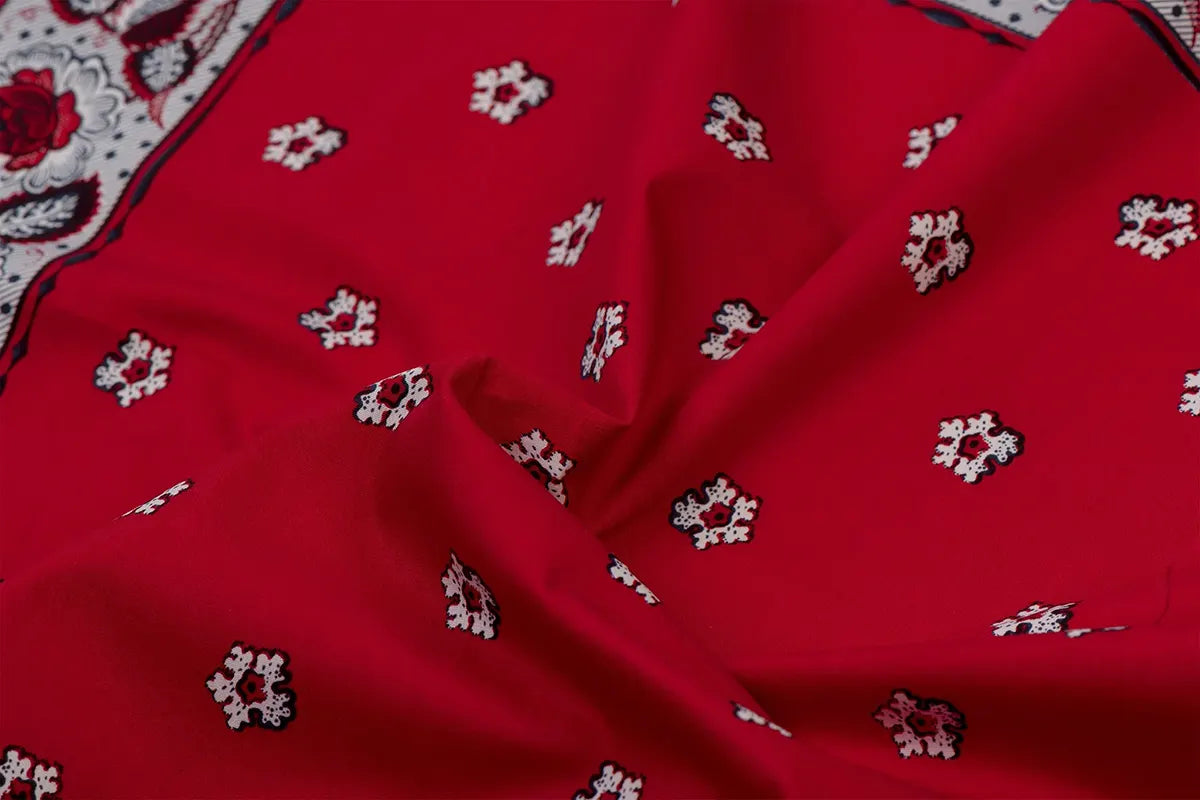 Vangelderen Boerenzakdoek rood Kleine Bloem 55 x 55 cm