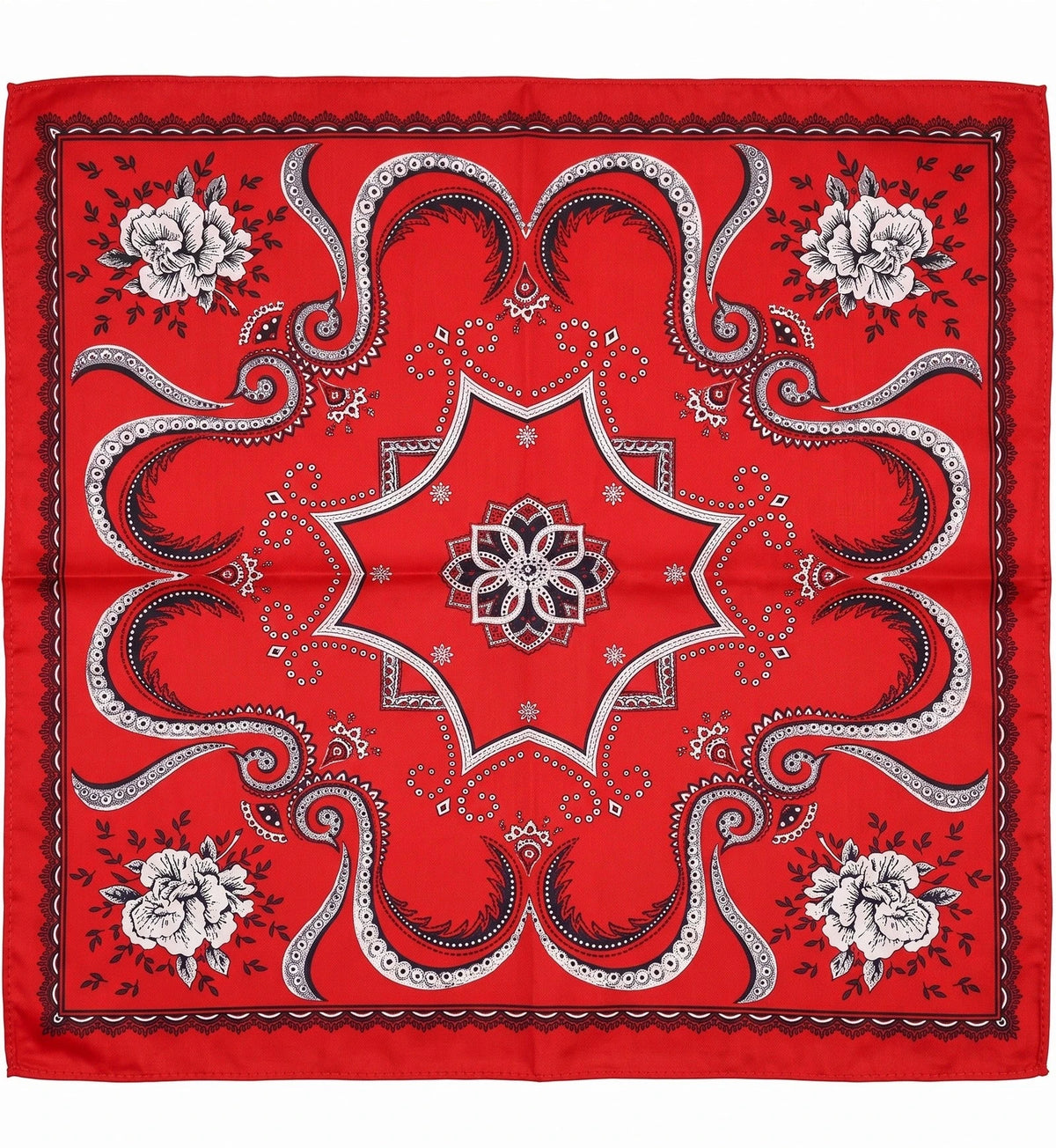 Boeren zakdoek rood Roos 53 x 53 cm